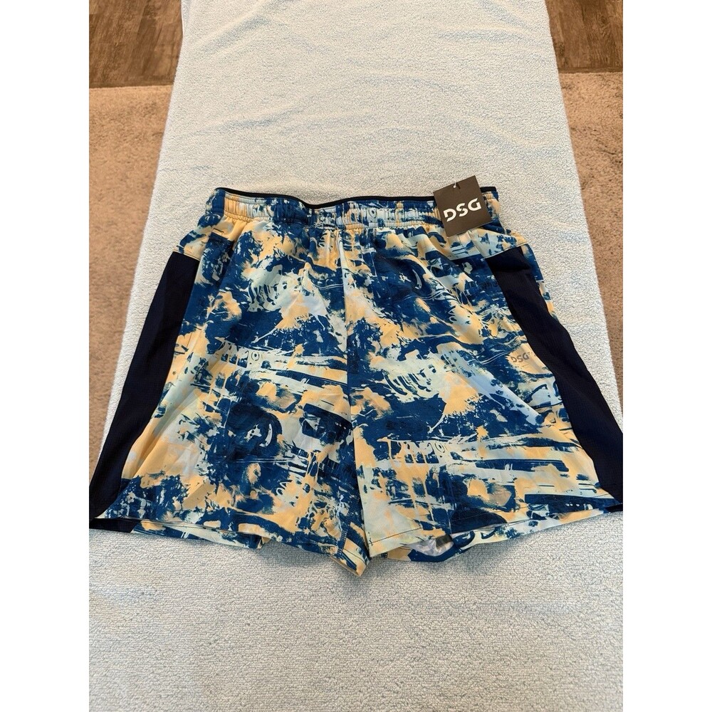 DSG Mens 5" Stride Shorts Chaos Blue Gleam Lightweight Stretch Activewear Sz M